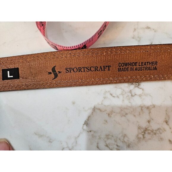 SportsCraft Womens Belt Large Made In Australia Cowhide Leather Brown Adjustable - Picture 2 of 8